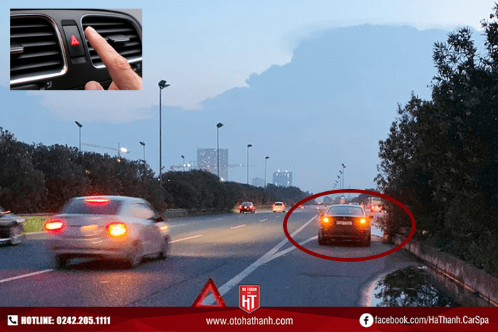 Cần bật đèn cảnh báo nguy hiểm khi di chuyển vào làn dừng xe khẩn cấp trên đường cao tốc