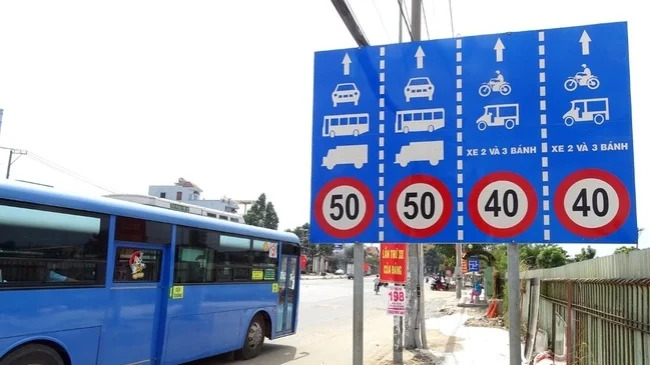 Mẫu biển báo tốc độ tối đa cho phép dành cho các phương tiện giao thông