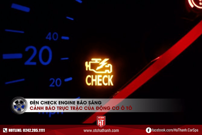 Đèn Check Engine báo sáng là một trong các dấu hiệu của hiện tượng ô tô bỏ máy