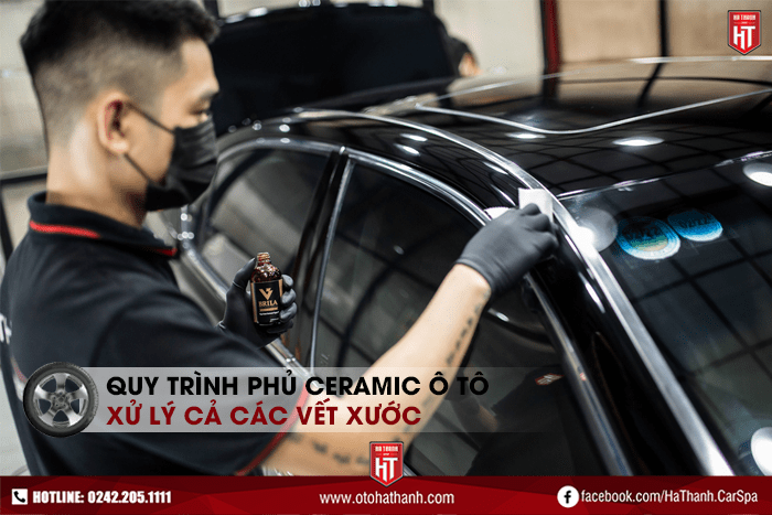 Quy trình phủ Ceramic bao gồm cả việc xử lý các viết xước - Xử lý xe ô tô bị trầy xước