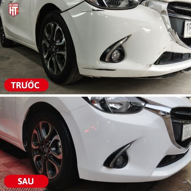 Hình ảnh thực tế ô tô trước khi sơn và sau khi sơn