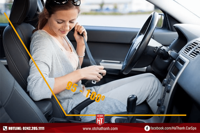 Chỉnh tư thế ngồi xe với độ ngả ghế từ khoảng 95 - 100 độ là phù hợp